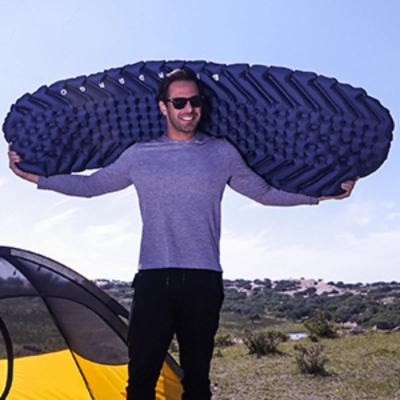 Single inflatable cushion sleeping pad, backpack camping, ultra-light, waterproof and portable