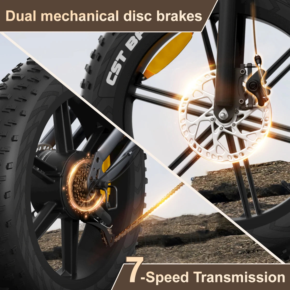 Adults Electric Bike 750/250W JANSNO X50 Removable battery 48V17AH Fat Tire 20" Off Road  25MPH