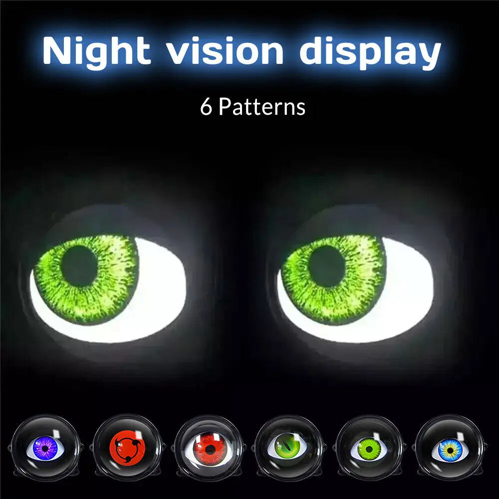 LED Dynamic Devil Eyes Lights 6modes 12V Remote Control Atmosphere Lamp Motorcycle Lens Headlight