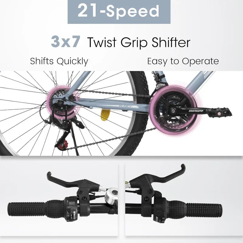 Dual Full Suspension Mountain Bike 24/26/27.5 Inch,21 Speed Mens Womens | Spring Summer Travel