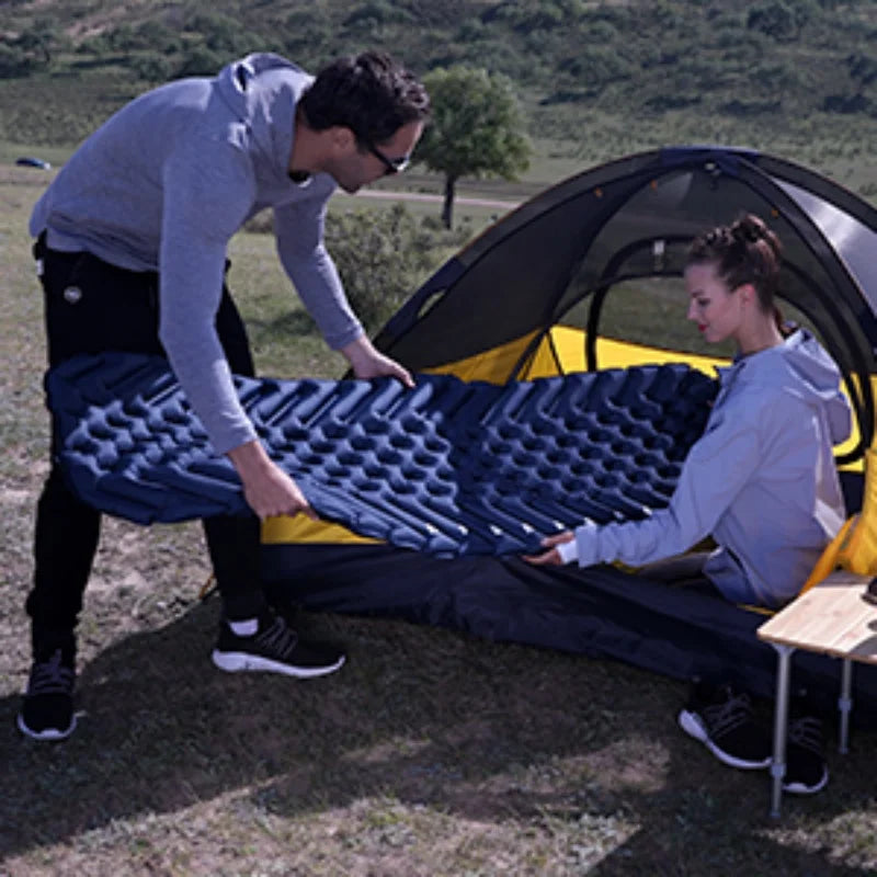 Single inflatable cushion sleeping pad, backpack camping, ultra-light, waterproof and portable