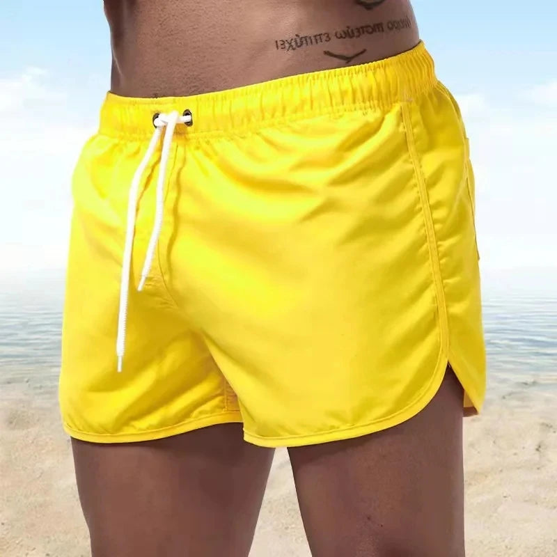 men's Swimwear Low Waist Surfing Trunk sexy male pocket swimming beach board short
