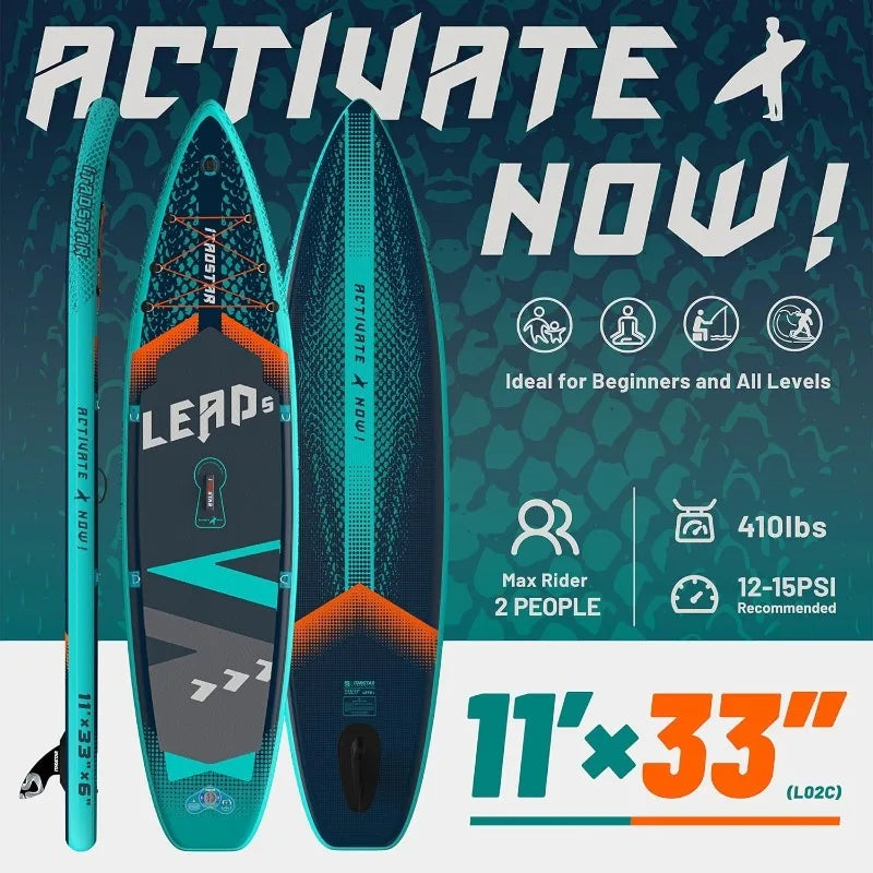 11‘ x 33" / 12’×35" Inflatable Stand Up Paddle Board - Premium SUP Board Kit - Ultra StableAdults