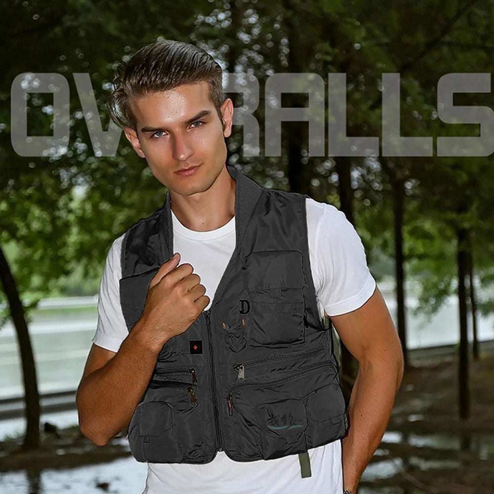Fishing Vest Multi Pockets Breathable Mesh Outdoor Sports Summer Boating Jackets