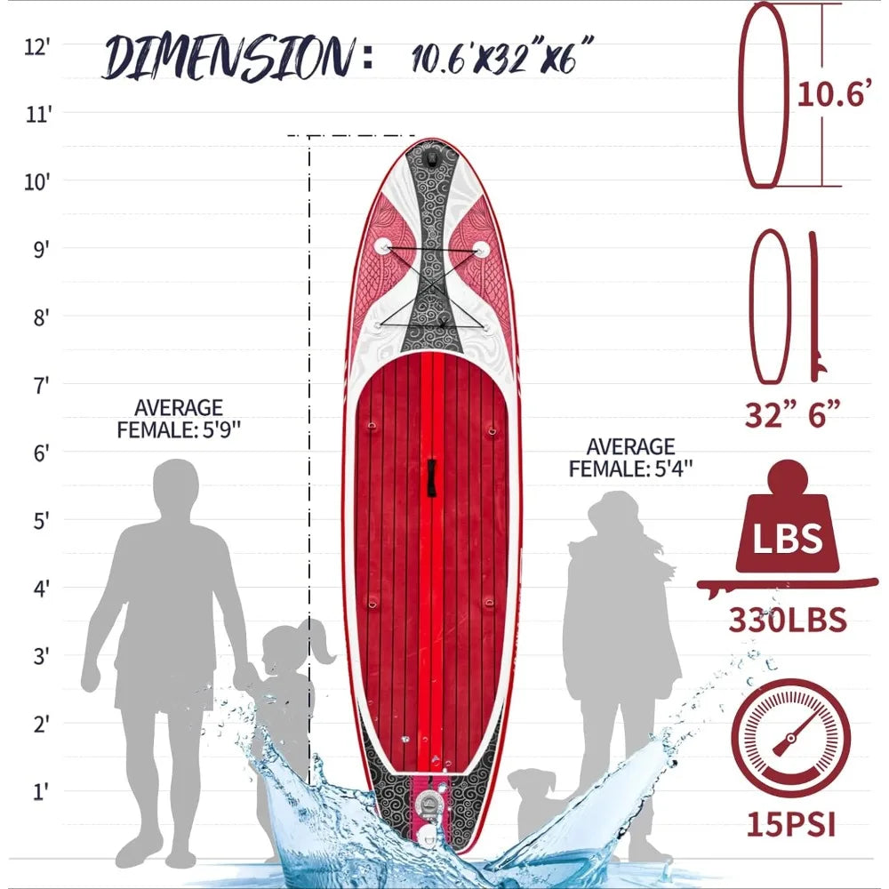 Inflatable stand-up paddle board premium SUP, accessories,backpack,wide and stable design