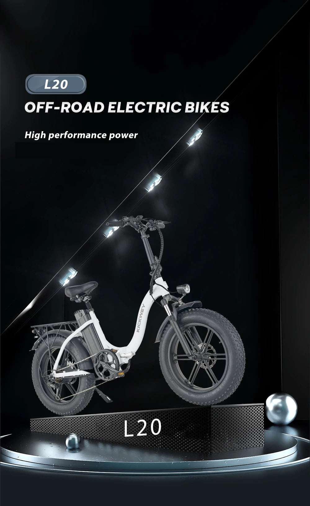 L20 Folding E-Bicycle 1000w Motor 48V Removable Battery ,Adult 20 Inch Fat Tire Foldable E Bike