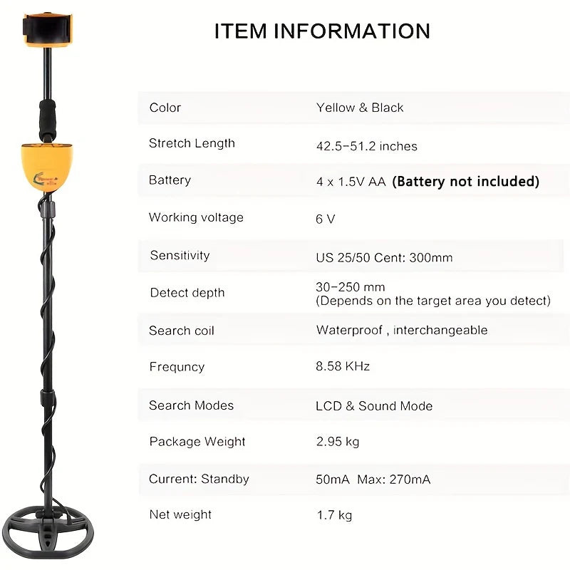Underground Metal Detector Gold ,Treasure Hunt MD6350 Professional Detecting Equipment 2 yr warranty