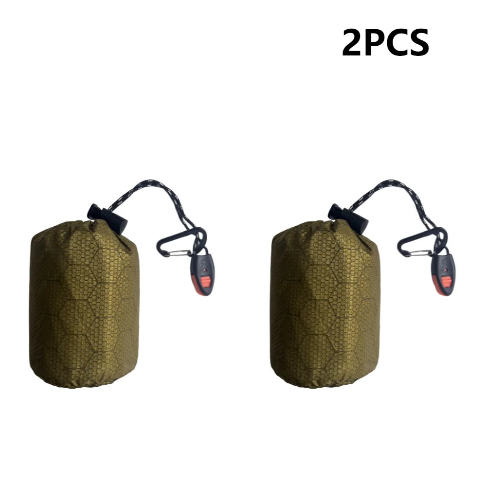 Thermal Sleeping Bag,Survival Blanket PE Aluminum Film Warm Windproof Waterproof for Outdoors