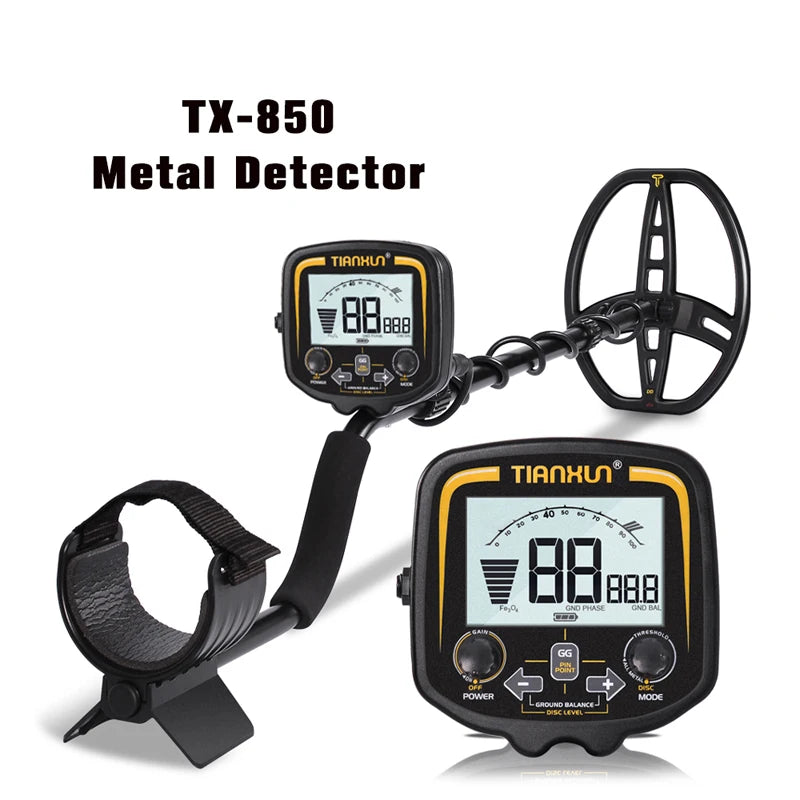 TX-850 Deep Gold Metal Detector PinPointing 19 KHZ Frequency Balance Ground Detecting,Finder 11 Inch