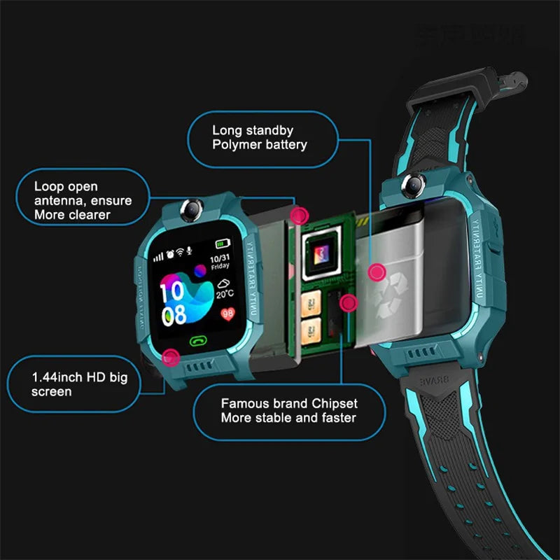 Z6 Kids SOS Smart Watch IP67 Waterproof SIM Card,GPS Tracker Anti-lost Smart Wristband,IOS Android