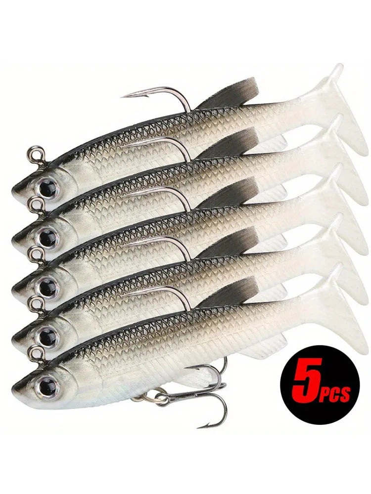 5Pcs Realistic Soft Bait-8Cm Realistic-High-Quality Sharp Hook-For-Use, Freshwater and Salt Fishing