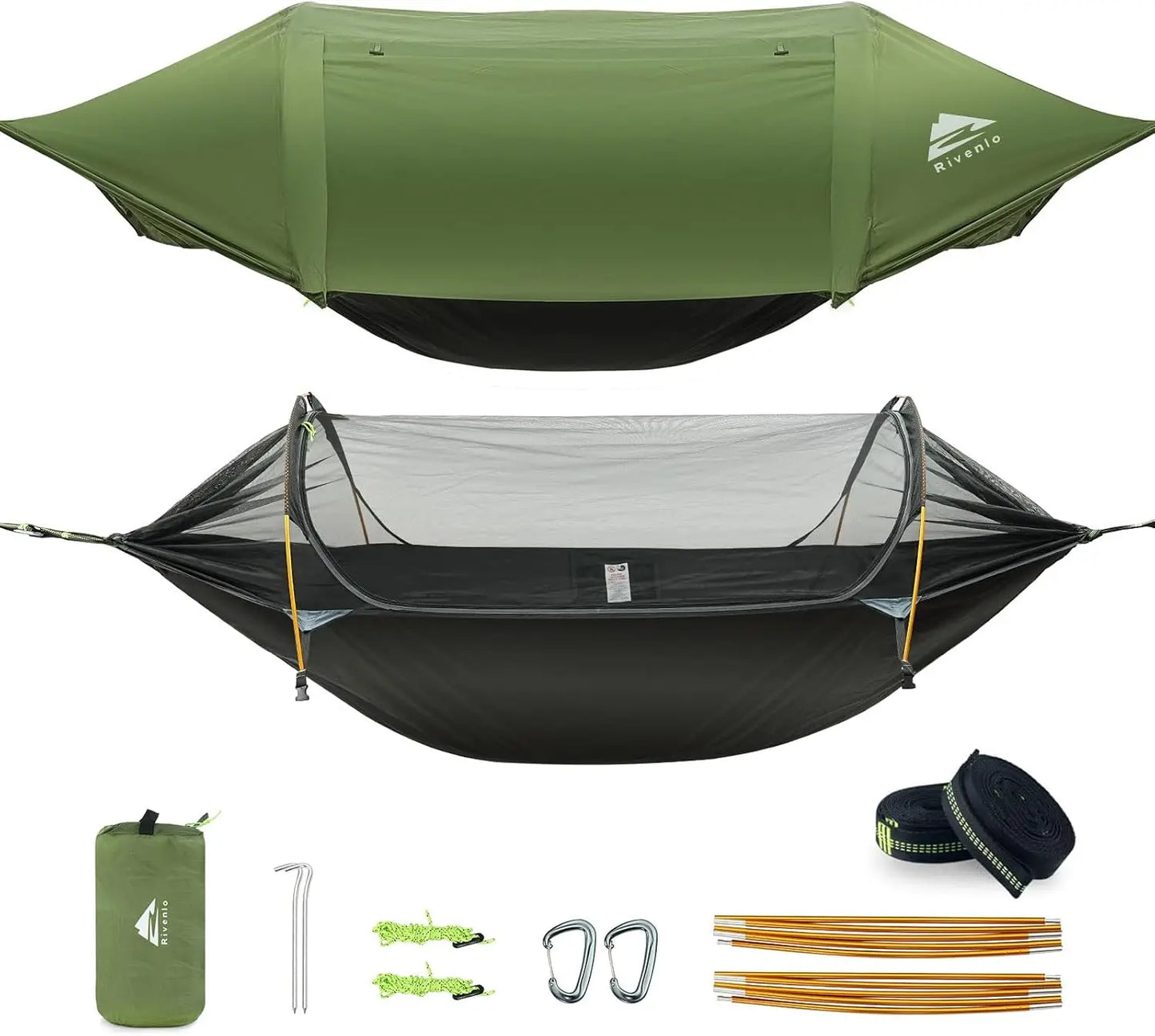 Camping Hammock Tent, Mosquito Net,RainFly, 3 in 1 Waterproof Lightweight Portable Sleeping Hammock