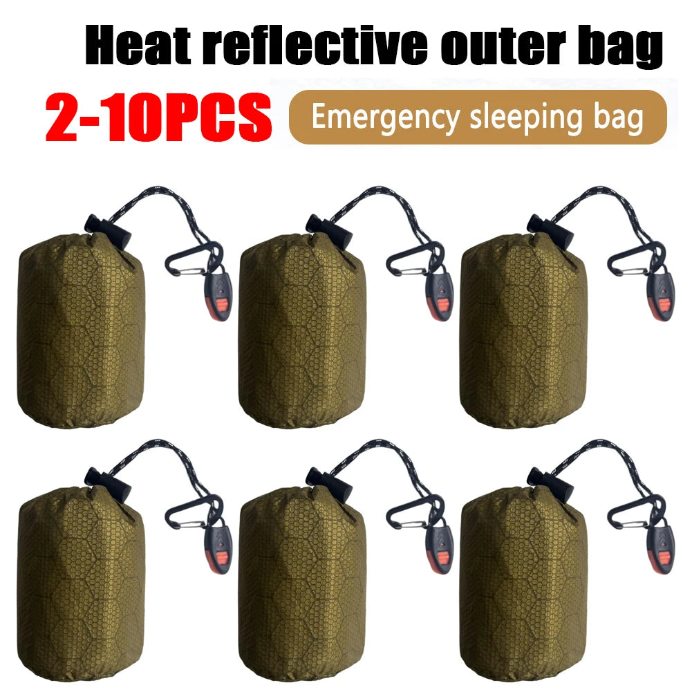 Thermal Sleeping Bag,Survival Blanket PE Aluminum Film Warm Windproof Waterproof for Outdoors