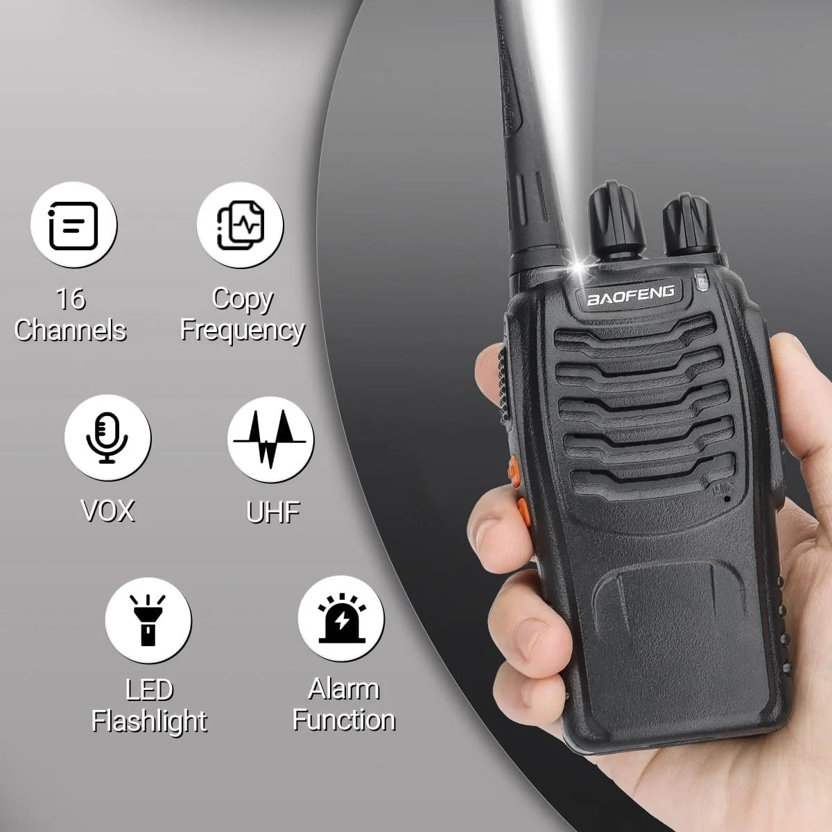 3/6PCS Walkie Talkie Wireless Copy Frequency UHF Long Range High Power Upgraded VOX Ham Two Way