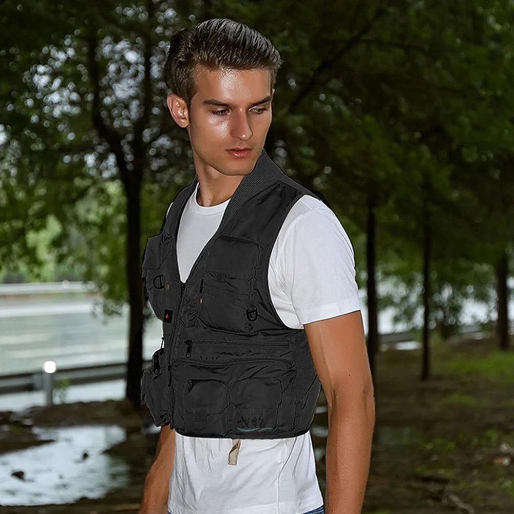 Fishing Vest Multi Pockets Breathable Mesh Outdoor Sports Summer Boating Jackets