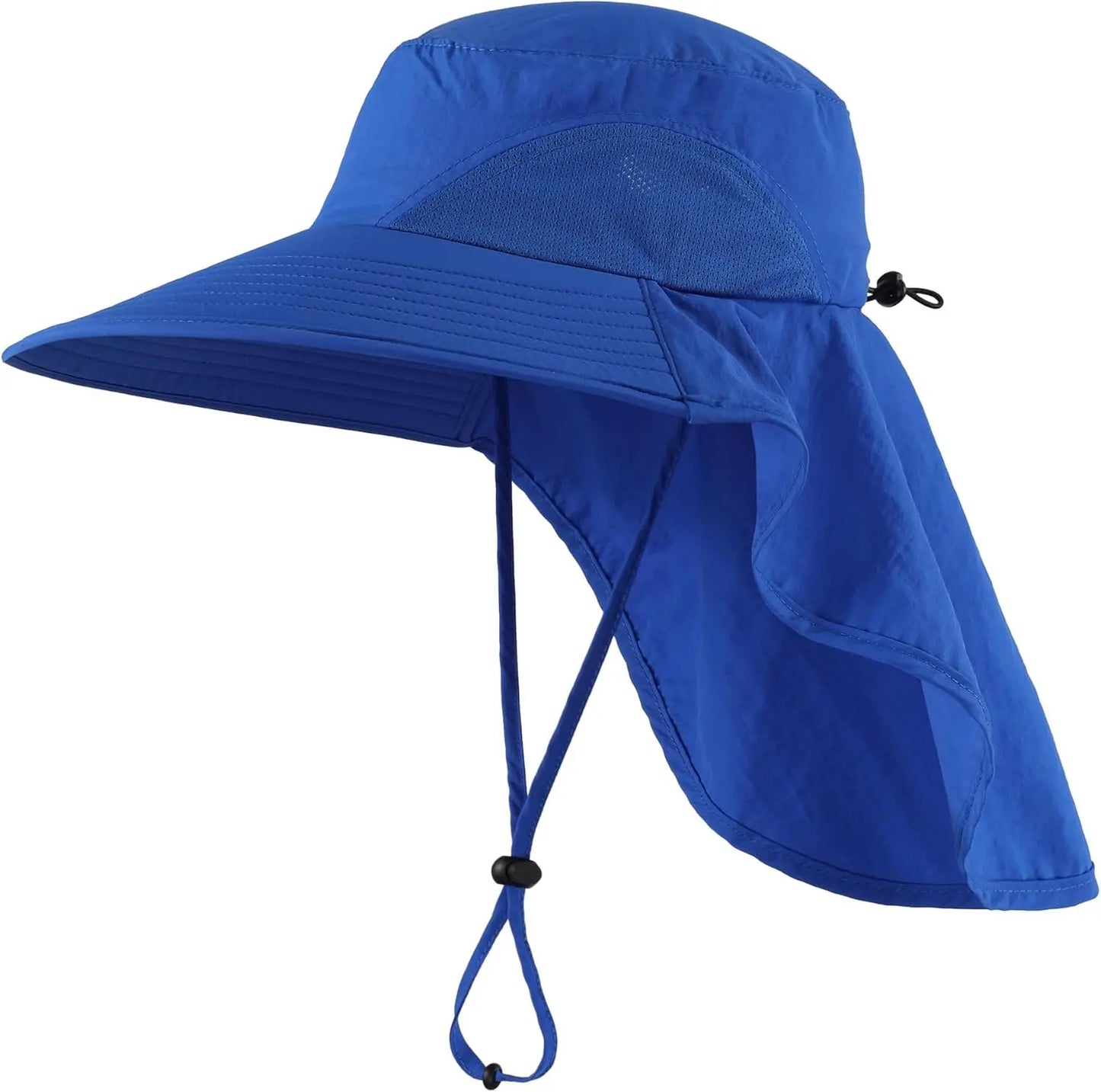 Outdoor UPF50+ Sun Hat Wide Brim Mesh Fishing Hat with Neck Flap