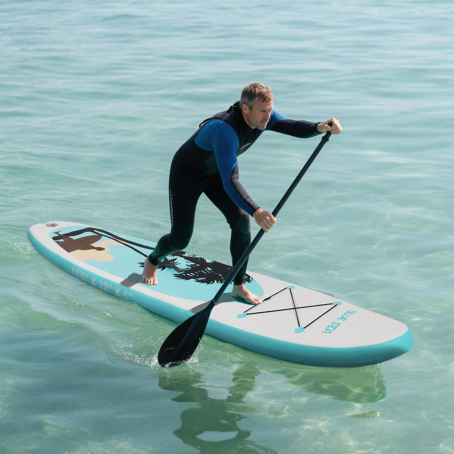 Portable Inflatable Stand Up Paddle Board 10'6"×32"×6", Premium PVC, Full Kit for Adults/Youth