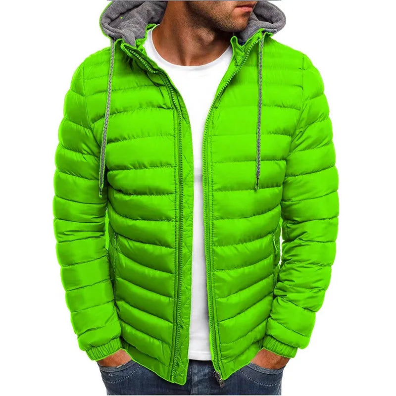2024 Autumn And Winter Male Loose Overcoat Casual Sportswear Fashion Hooded Warm Zipper Jacket