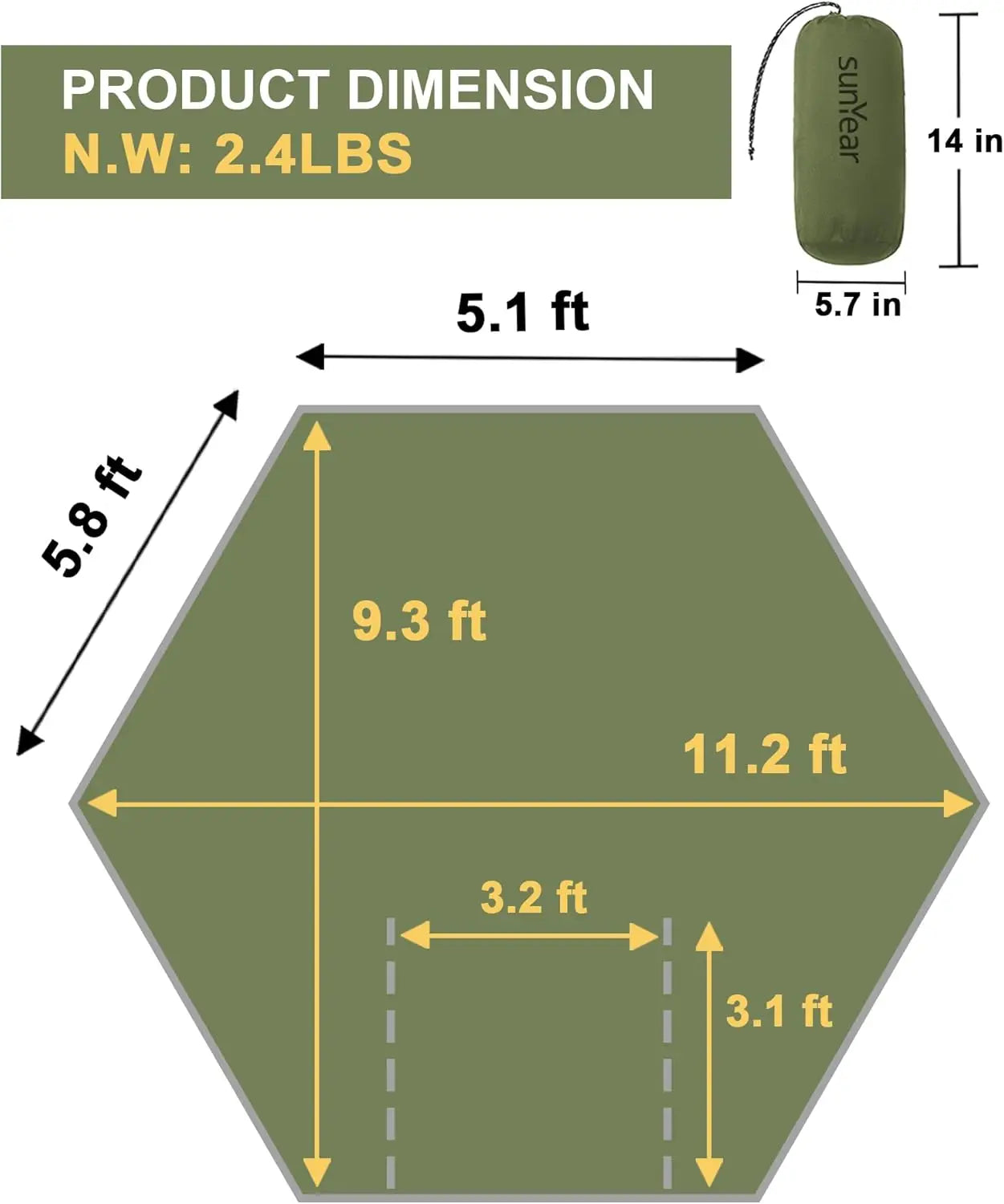 Camping Hammock with Net - Double&Single Hammock,House-Like Net- Easy Setup & Pack, Lightweight