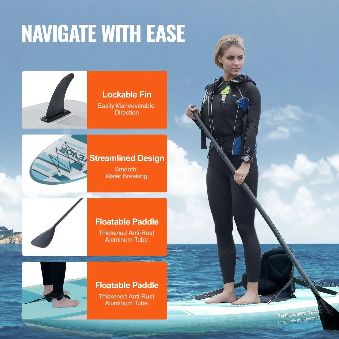 Inflatable Stand Up Paddle Board, 10' x 33" x 6" Wide SUP with,Kayak Seat, Board Accessories, Pump