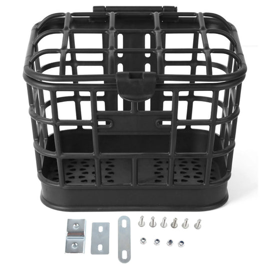 Bike Front Basket Large Capacity Anti Extrusion Black PC Material Detachable,with Lid,Electric Bike