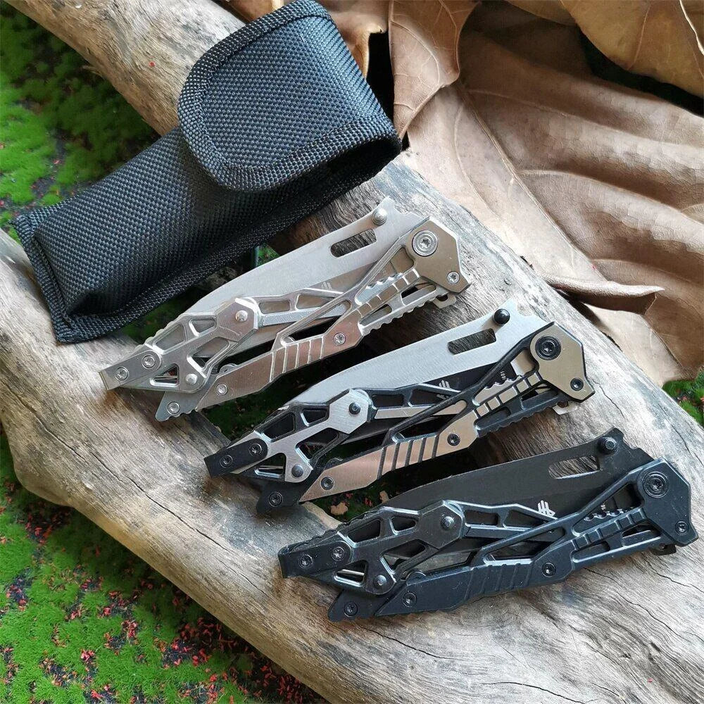 All-steel Mechanical Stainless Steel Folding Knife, Suitable for Camping Use