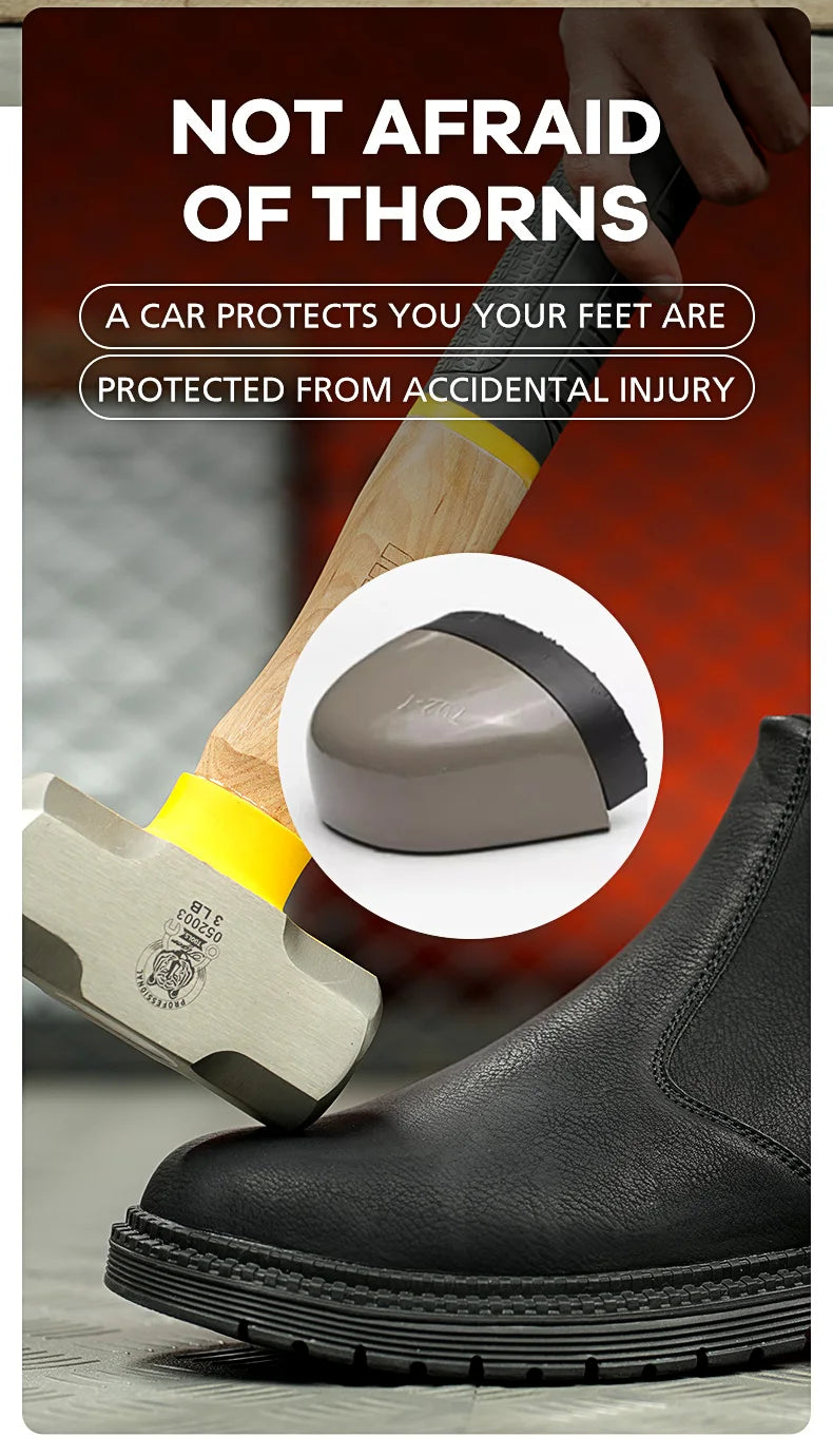 Anti-smash and anti-puncture work shoes high top four seasons safety shoes