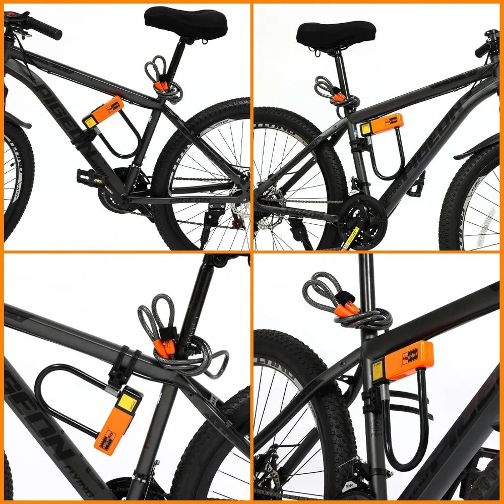 Heavy Duty U Lock, E-Scooter, Bike, Folding Bike -10mm x 4ft Cable Lock,Keyed Lock & Keychain