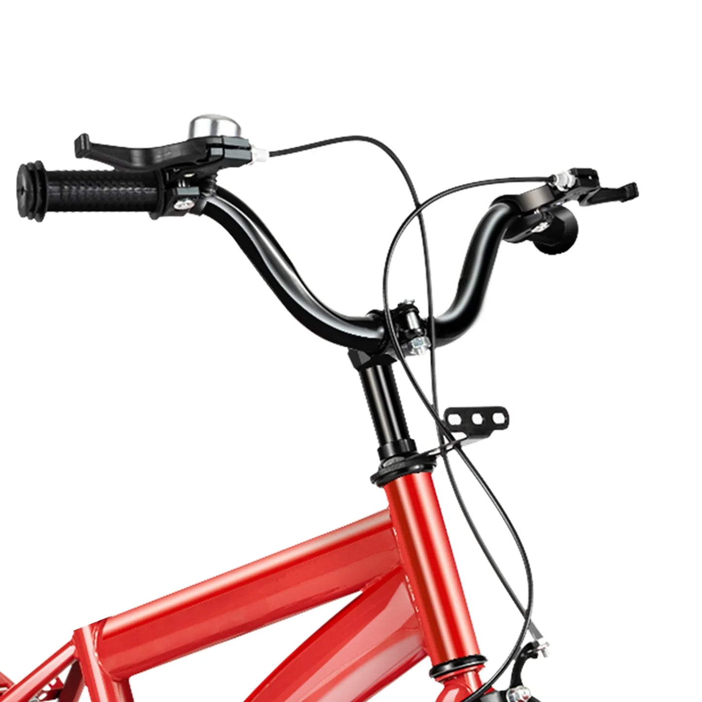 14 Inch Red Modern Children Bicycle with Adjustable 2 Training Wheels 110lbs Children's Exercise Bicycle for Boys and Girls