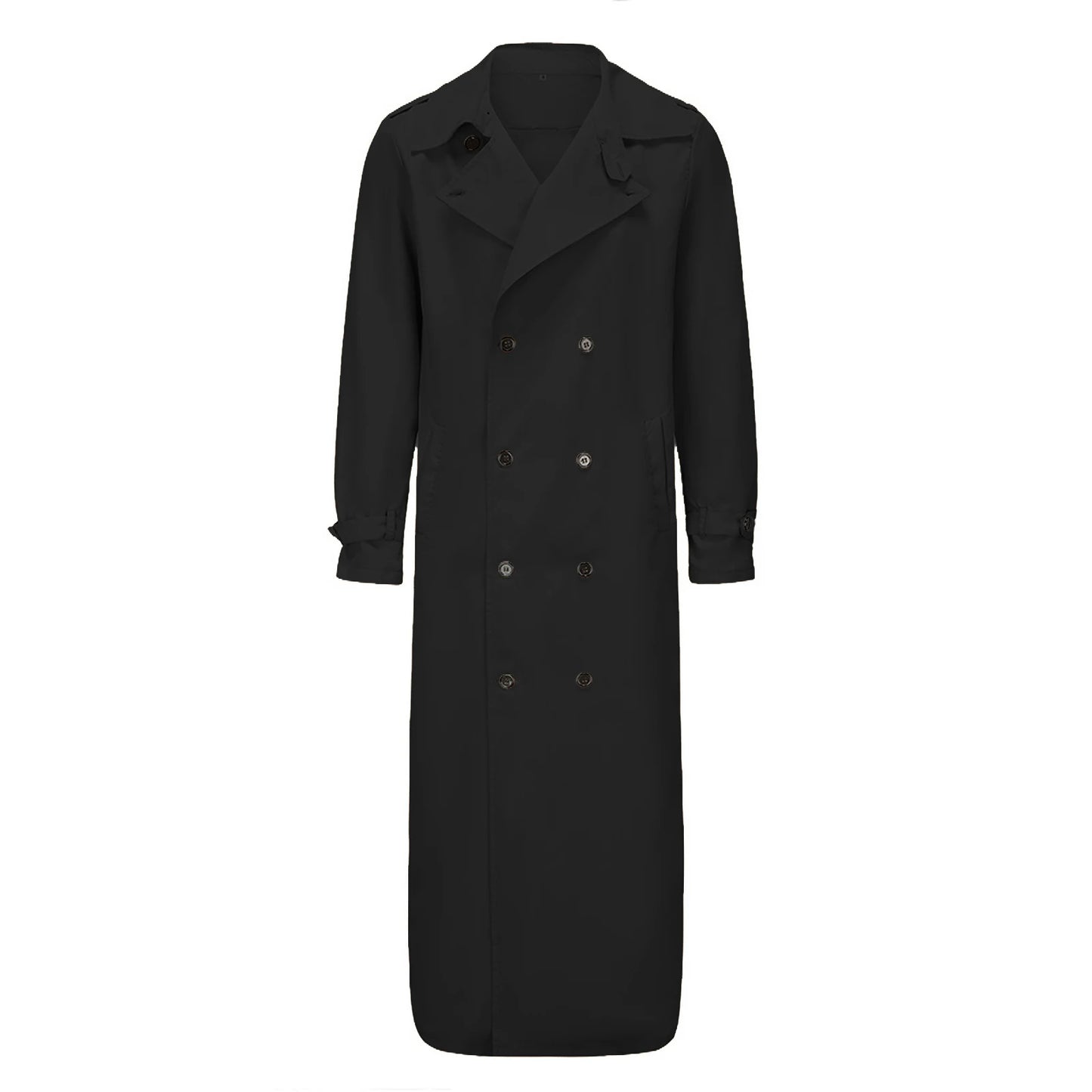Men s Classic Wool Blend Trench Coat, Removable Belt, Notched Lapel Collar Warm Winter Overcoat