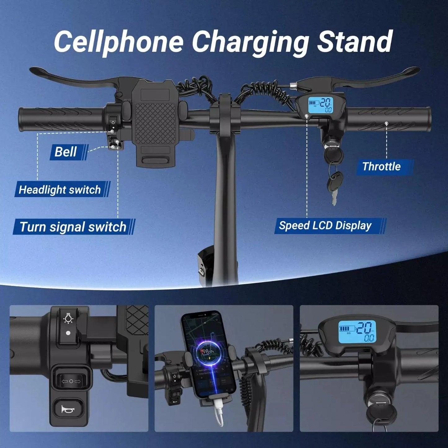 14inch EB60 Foldable Ebike 500W 48V 10.4AH 22MPH 28Miles Long Range, Two Seats for Adult