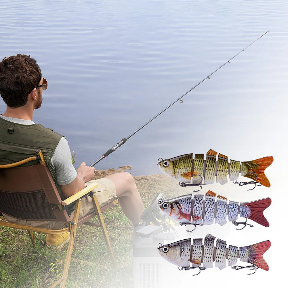 10cm/16.5g Robotic Lure,Treble Hooks Lifelike Slow Sinking Bait Bionic Swimming Bait Fresh/Salt