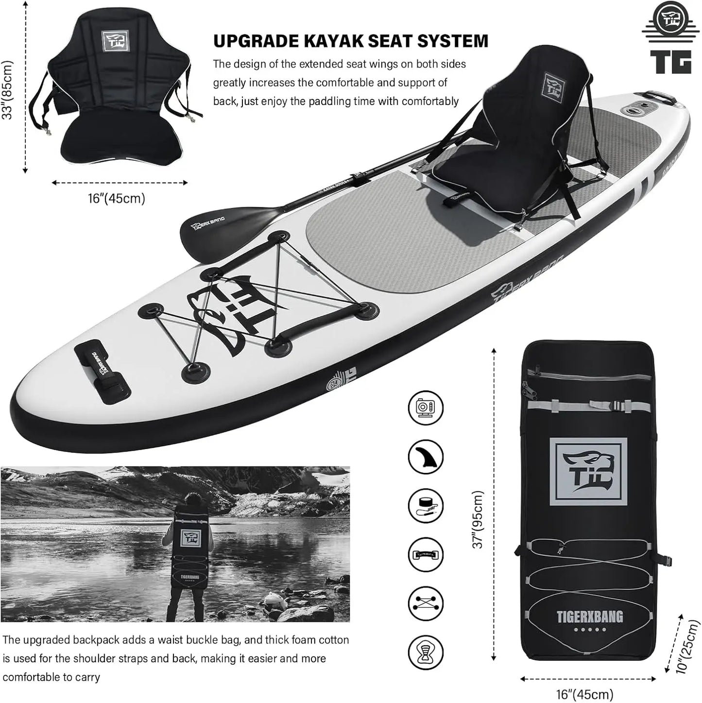 Inflatable Paddle Board with Premium SUP Accessories, AllroundAdults/Kids,Stand Up