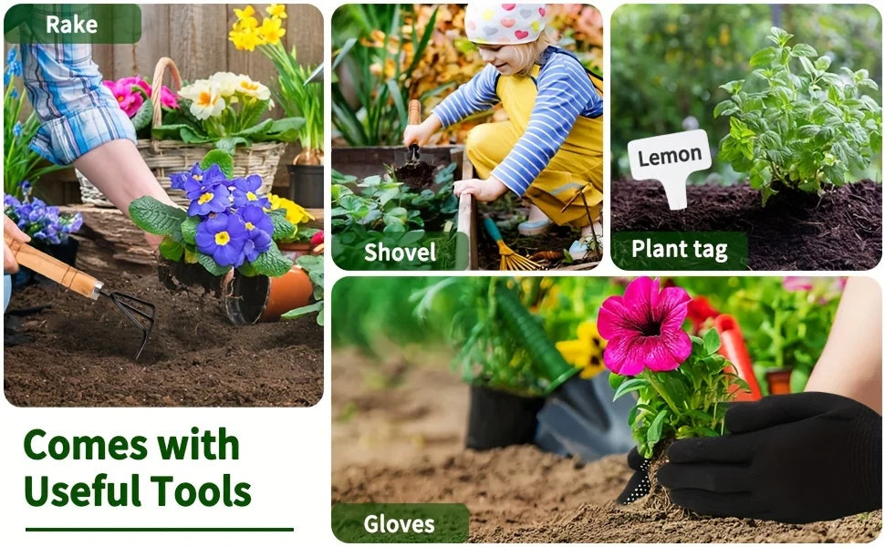 Garden Bed, 128 Gallon 8 Grids Plant Grow Bags, 3x6FT Breathable Planter Raised ,Vegetables Flowers