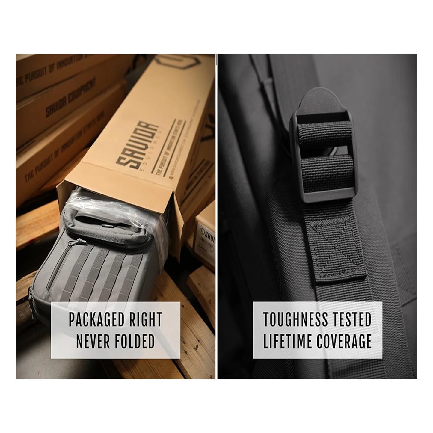 Tactical Double Long Gun Pack Pistol Transport Case, Lockable Compartment for Outdoor Hunting