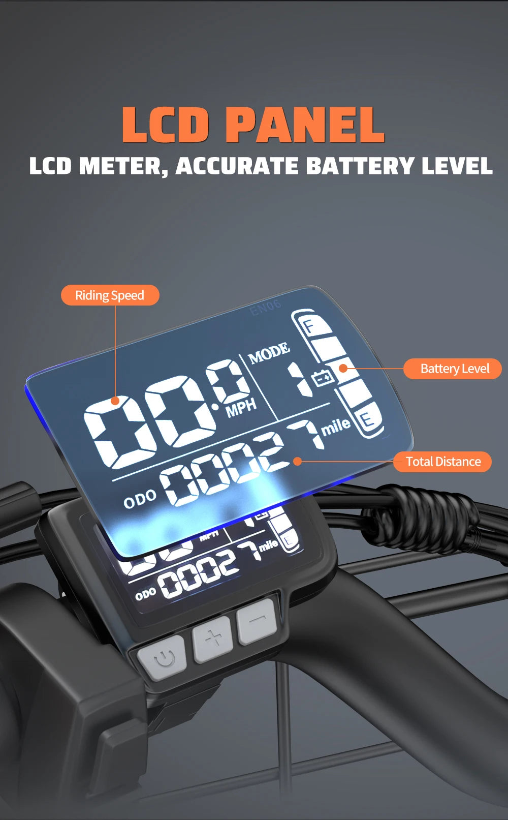 LD20 Electric bike 1500W Motor 48V20AH Removable Battery Dual Disc Brake 20×4 Inch Fat Tire Snow