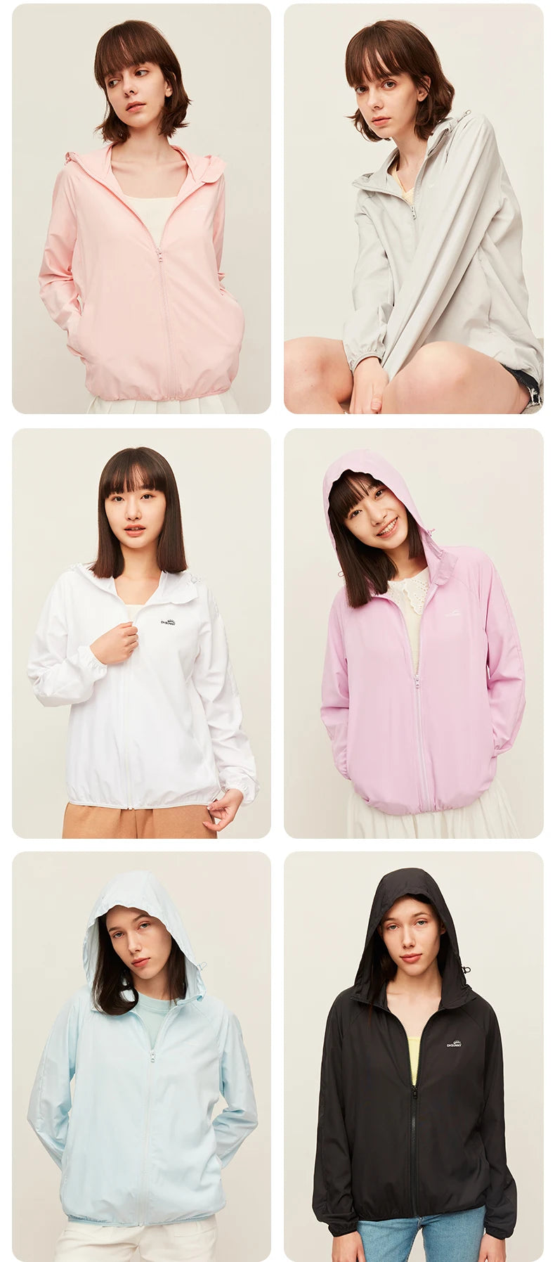 Sunscreen Jackets Women UV Protection Clothing UPF50+ Hoodie Breathable Coats, Running Cycling
