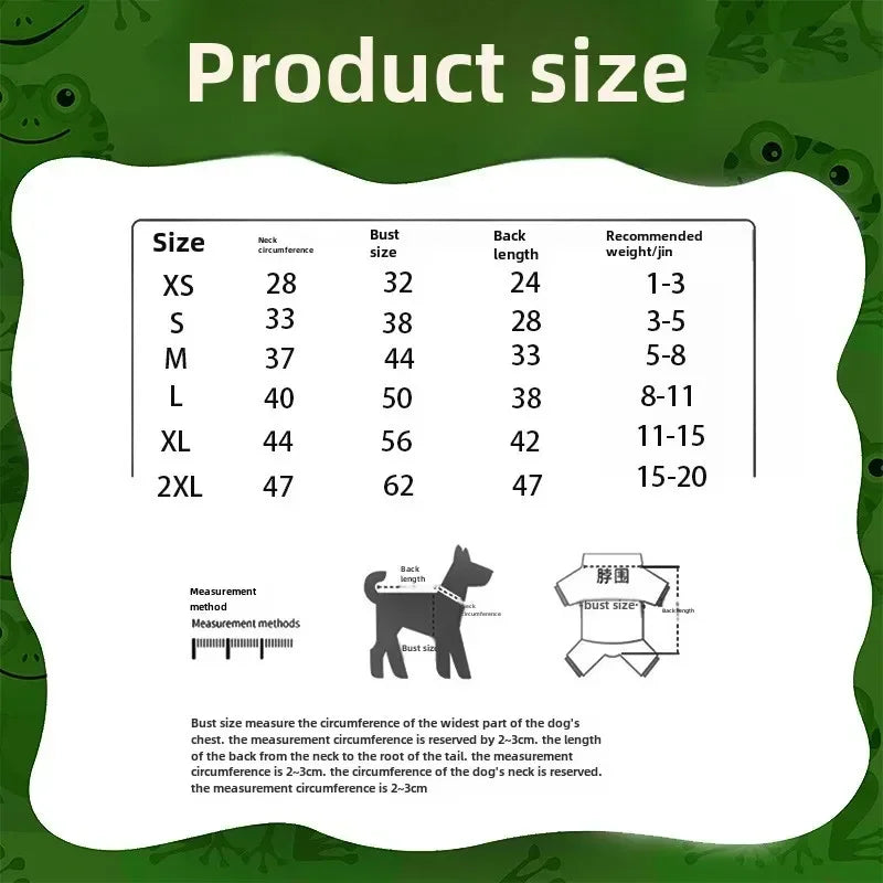Dog Frog Costume, Dog Hoodies Warm Puppy Autumn Winter Apparel Jumpsuit with Eye Hood