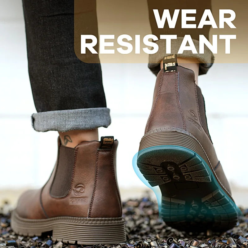 Anti-smash and anti-puncture work shoes high top four seasons safety shoes