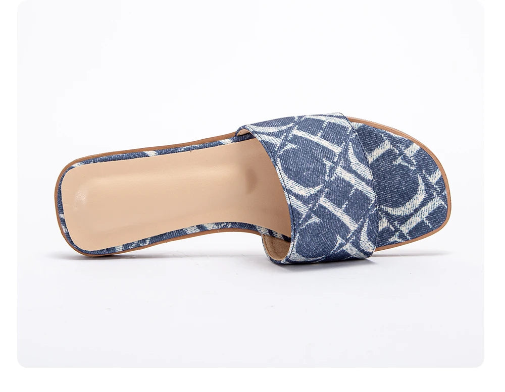Classic Simple Design Comfortable Anti-slip Sole Printed Slippers Seasonal Fashion Women's Sandals