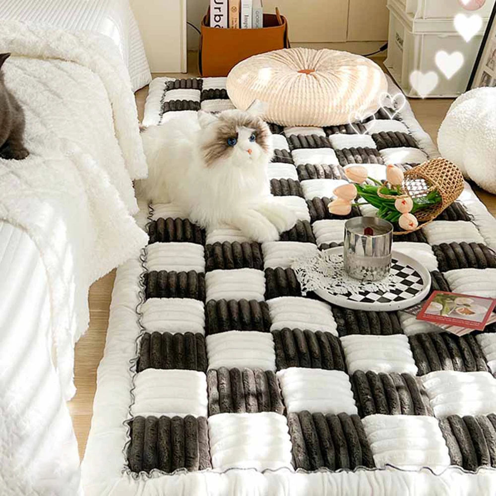 Dog Bed Mat Warm ,Cat Scratchable Blanket Anti-slip Washable Cushion Sofa Cover Protector Large Dogs