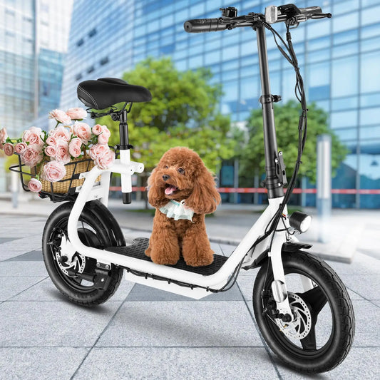 Peak 819W Electric Scooter 500W Motor W/ Seat 14" Tire, 30 Miles Ranges 20MPH Max Speed, to 300 LBS