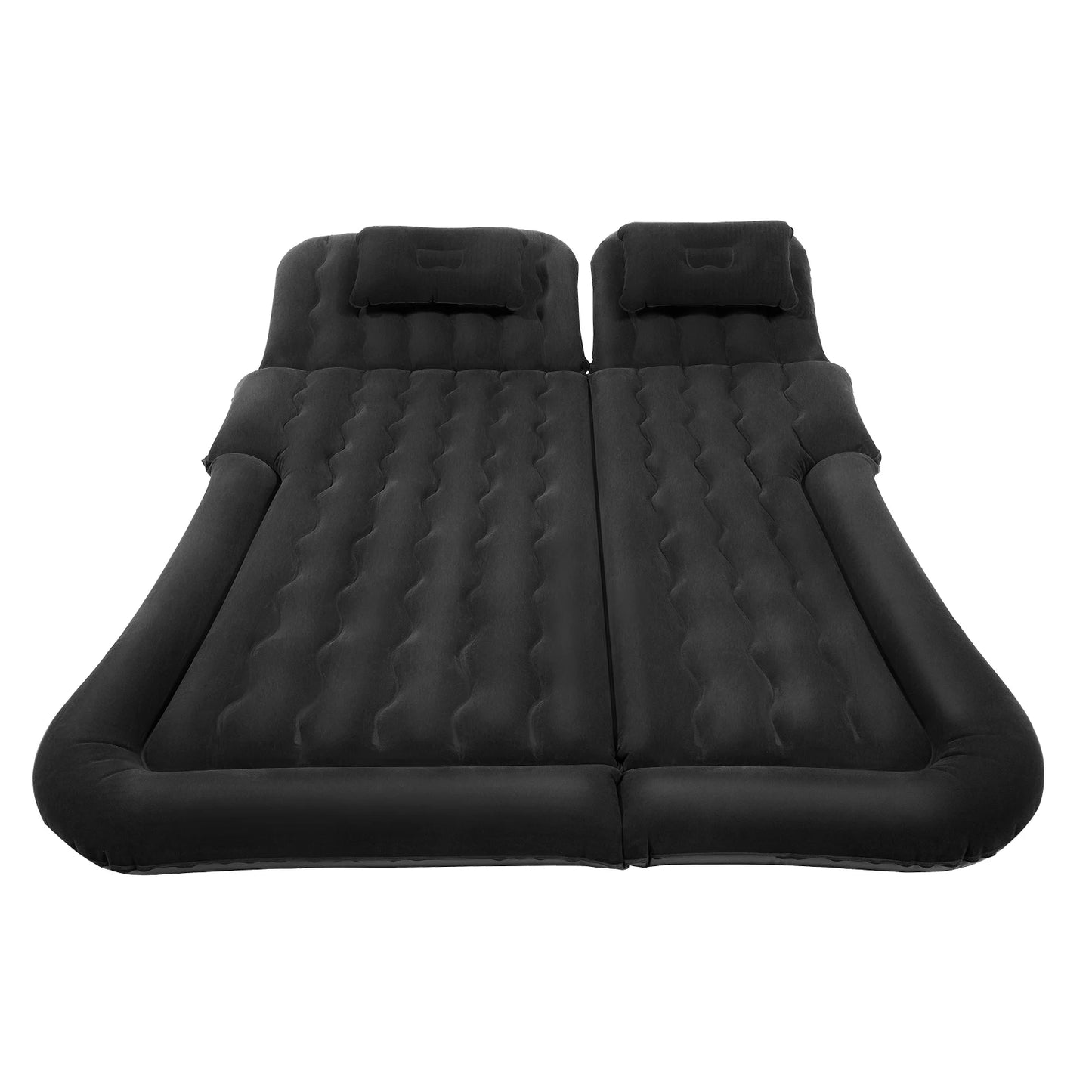 Inflatable Bed with Headrest Foldable PVC Travel Mattress Picnic Camping Flocking Soft Sleeping Cushion