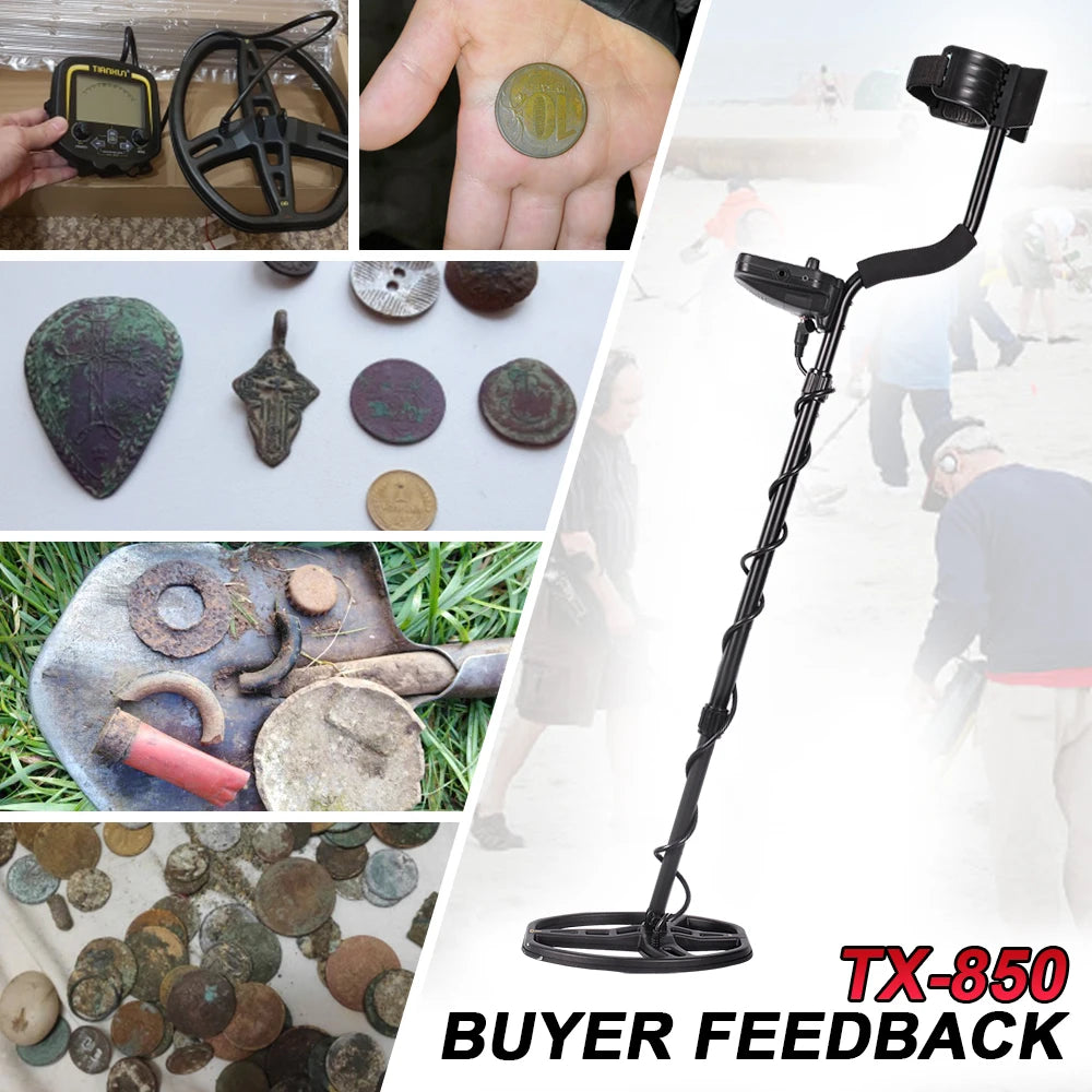TX-850 Deep Gold Metal Detector PinPointing 19 KHZ Frequency Balance Ground Detecting,Finder 11 Inch