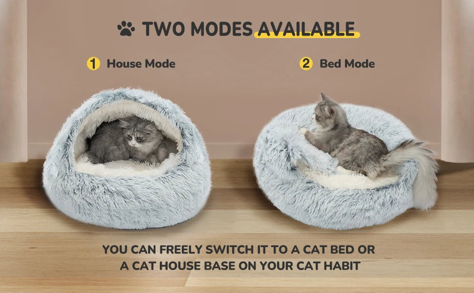 25'' Pet Cat /Dog Bed Nest Soft Comfortable Semi-enclosed Cat NestPet house