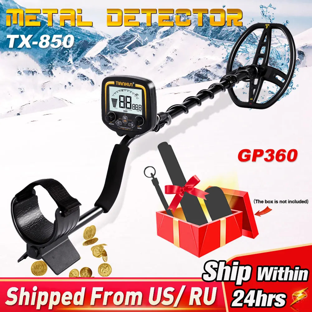 TX-850 Deep Gold Metal Detector PinPointing 19 KHZ Frequency Balance Ground Detecting,Finder 11 Inch