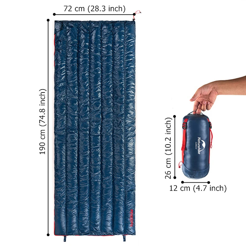 Goose Down Sleeping Bag Camping Ultralight Winter Waterproof