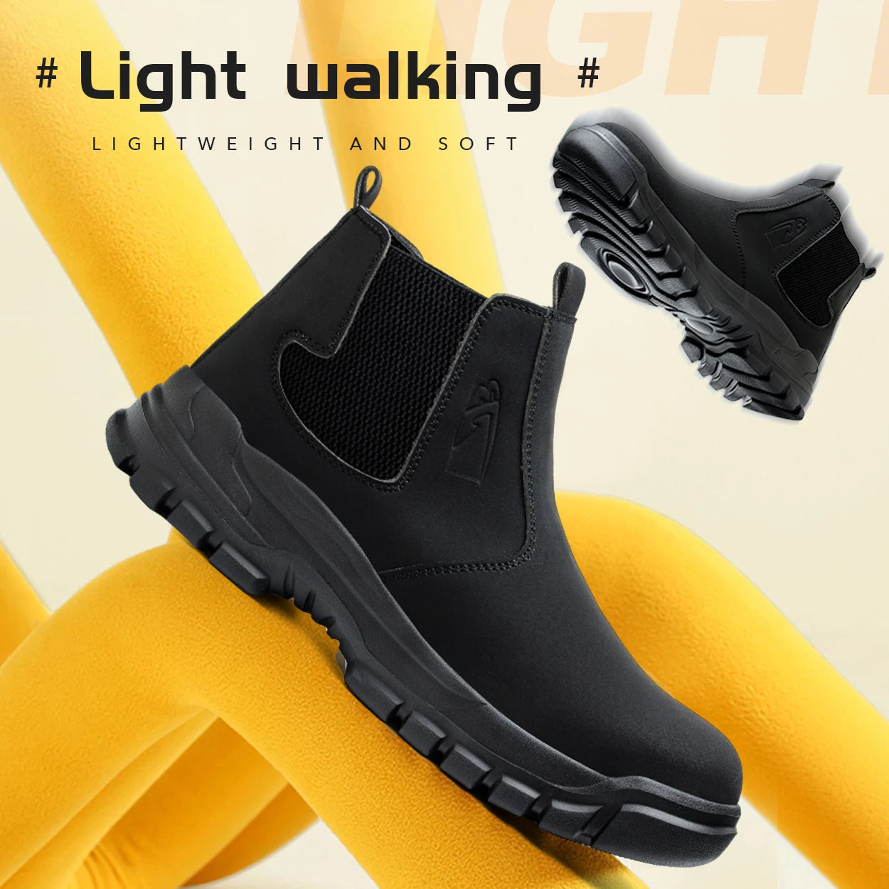 Waterproof Men's Safety Work Boots Steel Toe Anti Impact, Anti-Puncture