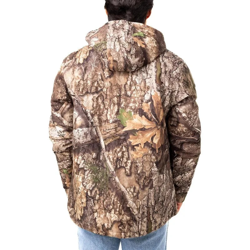 Men's Edge/Timber/Max-7 Camo Hunting Insulated Parka Jacket - Wind-proof, Mid-weight and Super Warm