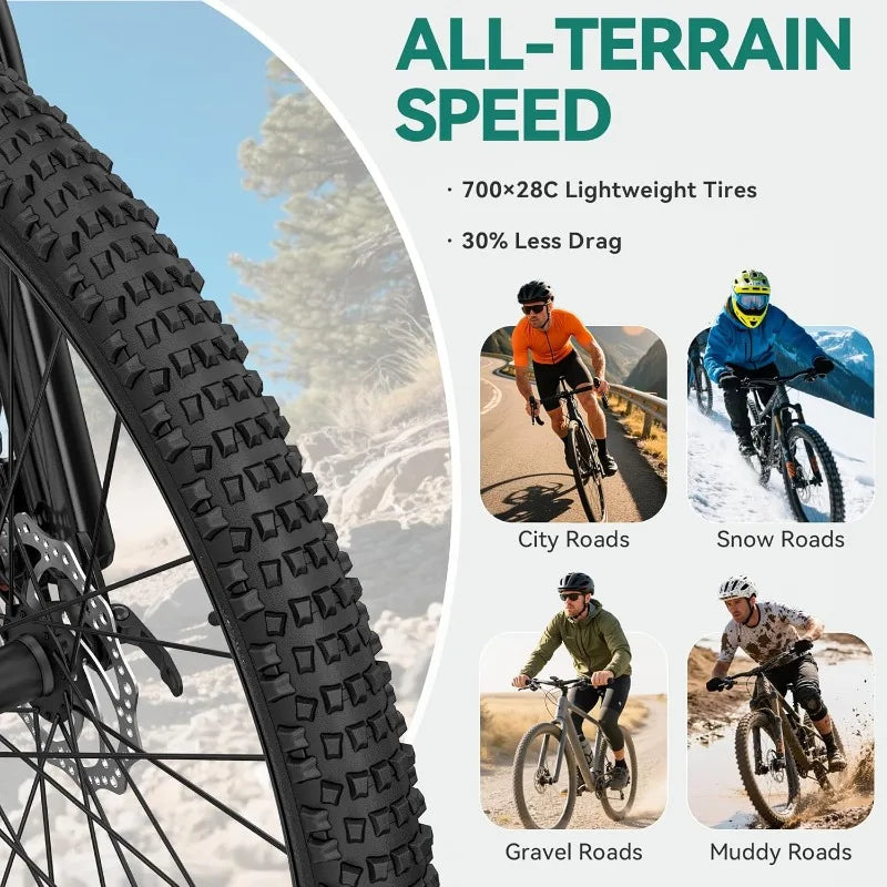 26 Inch Mountain Bike, Men Women, 21-Speed Adult Bicycle, Double Disc Brake, Front Suspension Fork